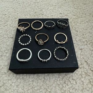 Elegant Mixed Metal Ring Set